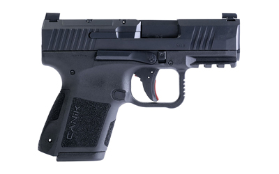 CANIK, METE MC9, Semi-automatic, Striker Fired, Poylmer Frame Pistol, Micro Compact, 9MM, 3.18" Barrel, Matte Finish, Black, Optic Ready, 2 Magazines, (1)-12 Round, (1)-15 Round, Includes 3 Grip Back Straps, Magazine Loader, Custome Holster, Canik Punch and Tool Kit, Cleaning Brush and Jag, Hard Case