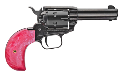 Heritage, Rough Rider, Single Action, Revolver, 22LR/22 WMR, 3.5" Barrel, Alloy, Black, Pink Pearl Bird's Head Grip, Fixed Sights, 6 Rounds