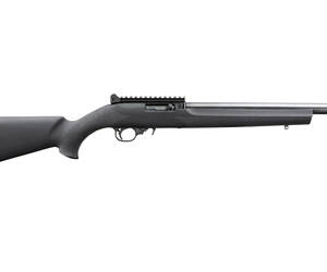 Ruger, 10/22, Carbine, Semi-automatic Rifle, 22 LR, 16.12" Heavy Barrel, Threaded 1/2x28, Satin Finish, Black, Hogue Tactical Stock, Ghost Ring Rear Sight, Protected Blade Front Sight, Picatinny Rail, 10 Rounds, 1 Magazine
