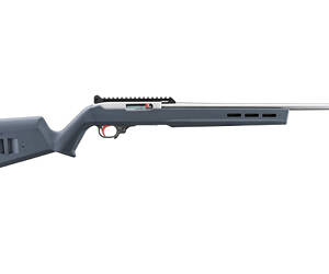 Ruger, 10/22 Collector's Series Sixth Edition, Semi-automatic Rifle, 22 LR, 18.5" Cold Hammer Forged Threaded Stainless Steel Barrel, 1/2x28" Thread Pitch, Satin Finish, Silver, Flash Suppressor, Gray Magpul X-22 Hunter Stock, Factory-Installed Picatinny Rail, Adjustable Ghost Ring Rear Sight, Protected Blade Front Sight, 10 Rounds, Collector's Series Box with Metal Street Sign and Pin