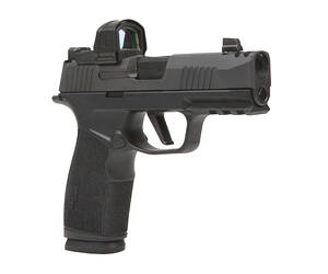 Sig Sauer, P365 Macro, Striker Fired, Semi-automatic, Polymer Frame Pistol, Sub-Compact, 9MM, 3.1" Barrel, Nitron Finish, Black, XRAY3 Day/Night Sights, Optic Ready, Compensator, 17 Rounds, 2 Magazines, Includes Mounted Romeo Zero Elite Red Dot Sight