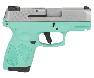 Taurus, G2S, Striker Fired, Semi-automatic, Polymer Frame Pistol, Sub-Compact, 9MM, 3.2" Barrel, Matte Finish, Silver Slide, Cyan Frame, Adjustable Sights, Manual Thumb Safety, 7 Rounds, 2 Magazines